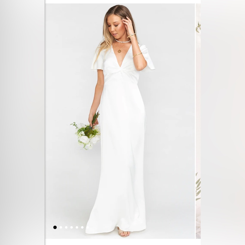 Rome twist gown in ivory lux satin
